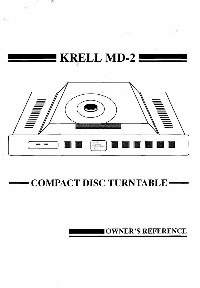 krell md 2 owners manual