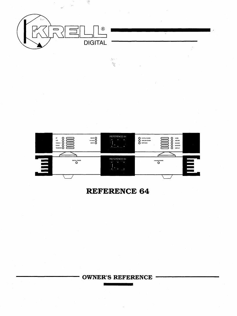 krell reference 64 owners manual