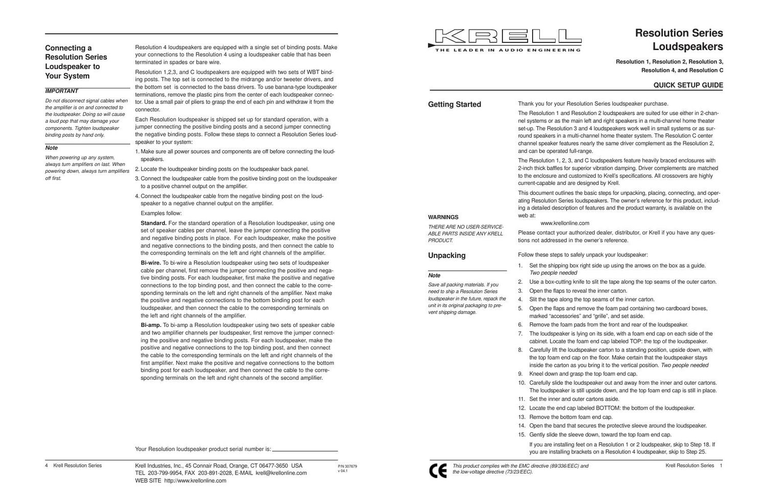 krell resolution 4 owners manual