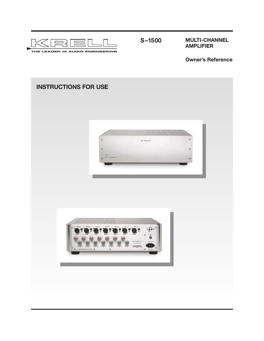 krell s 1500 owners manual