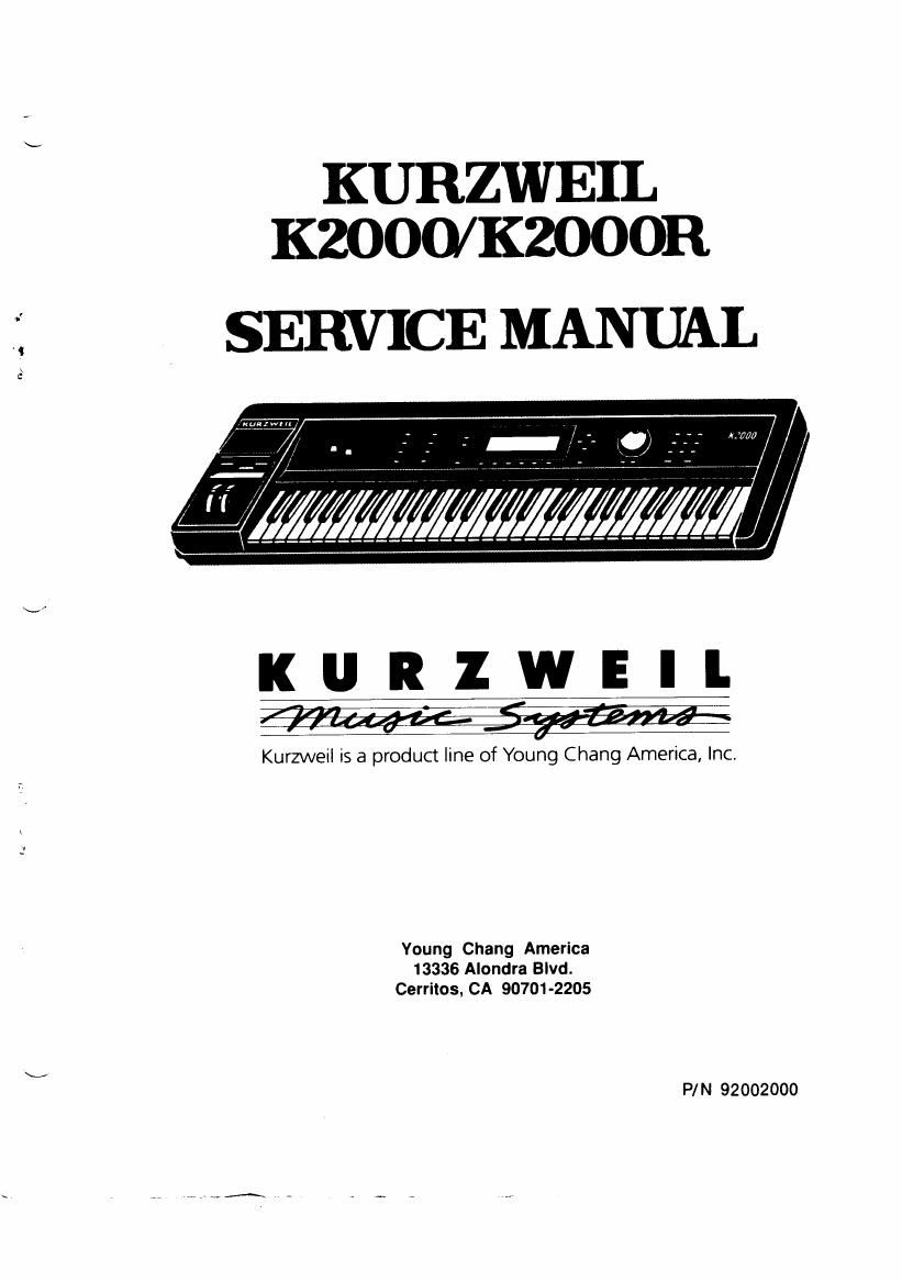 Kurzweil K2000 K2000R SERVICE MANUAL