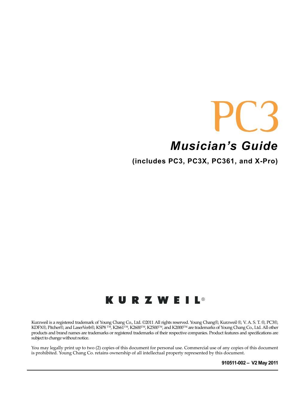 kurzweil pc3 musician guide