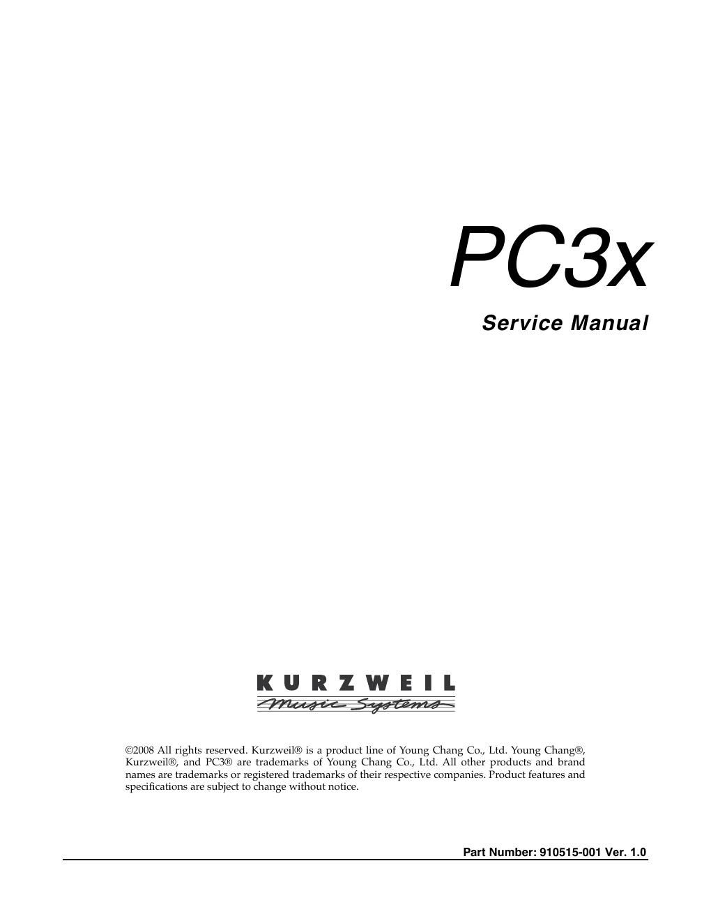kurzweil pc3 x service manual