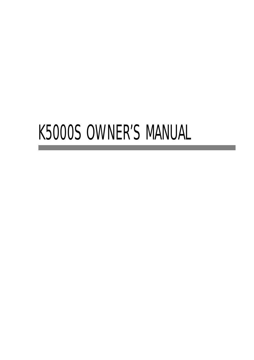 kawai k 5000 s manual