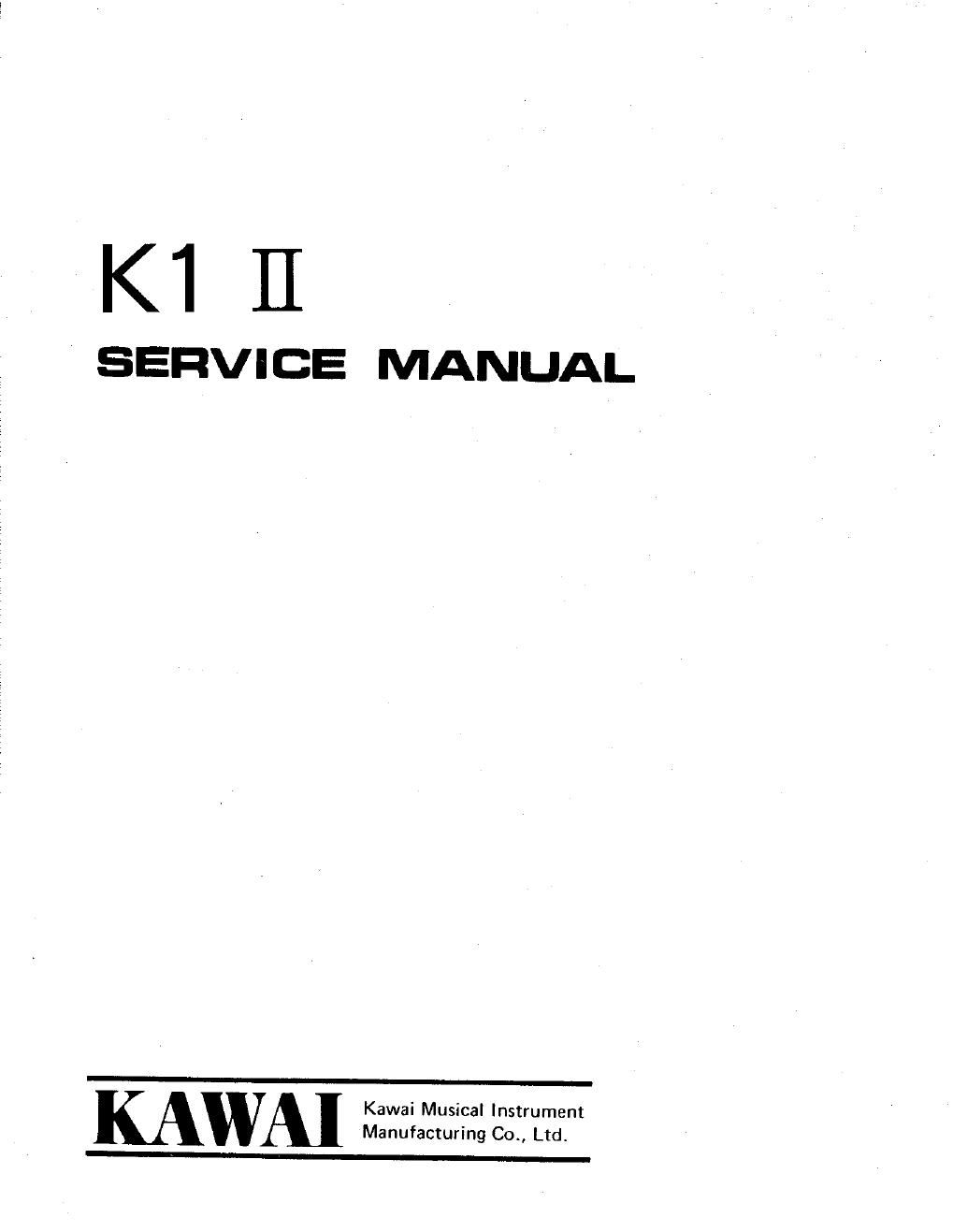 kawai k1 ii service manual