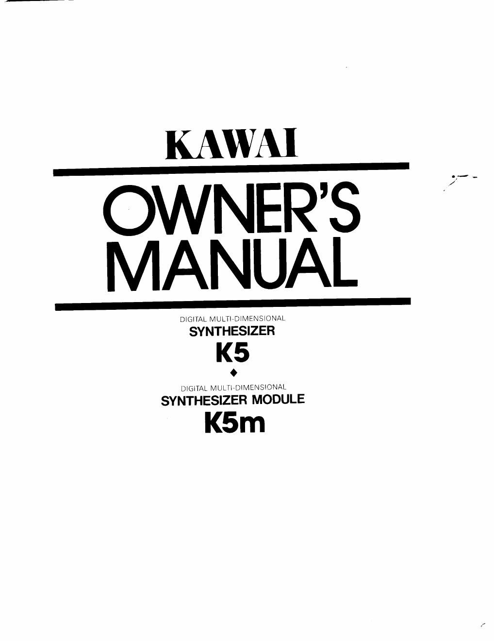 kawai k5 k5 m synthesizer manual