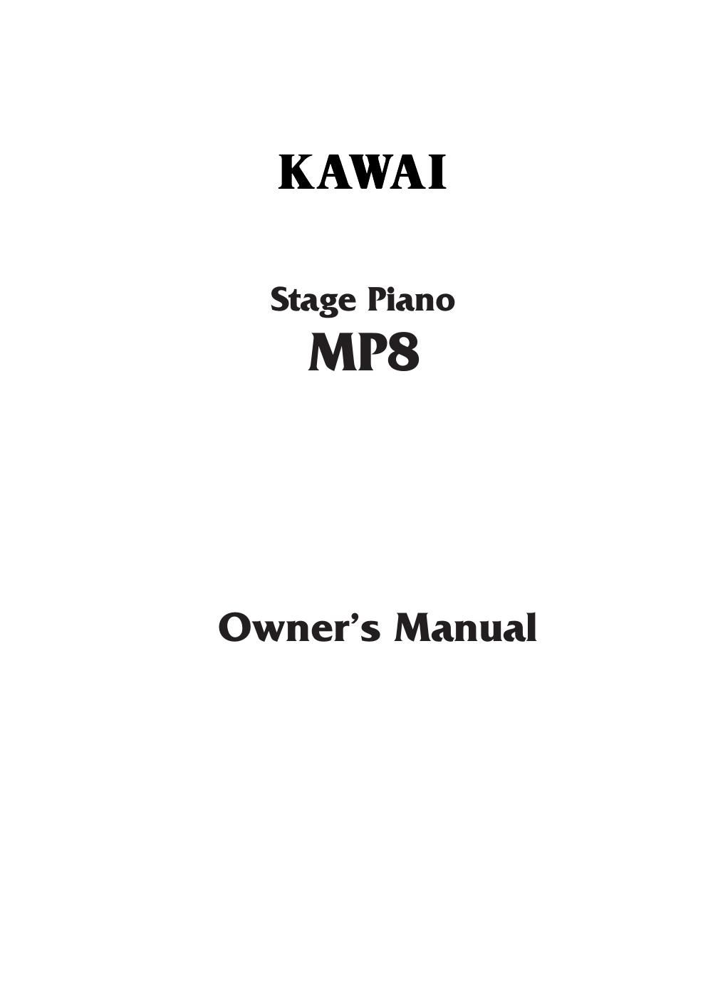 kawai mp 8 owner manual