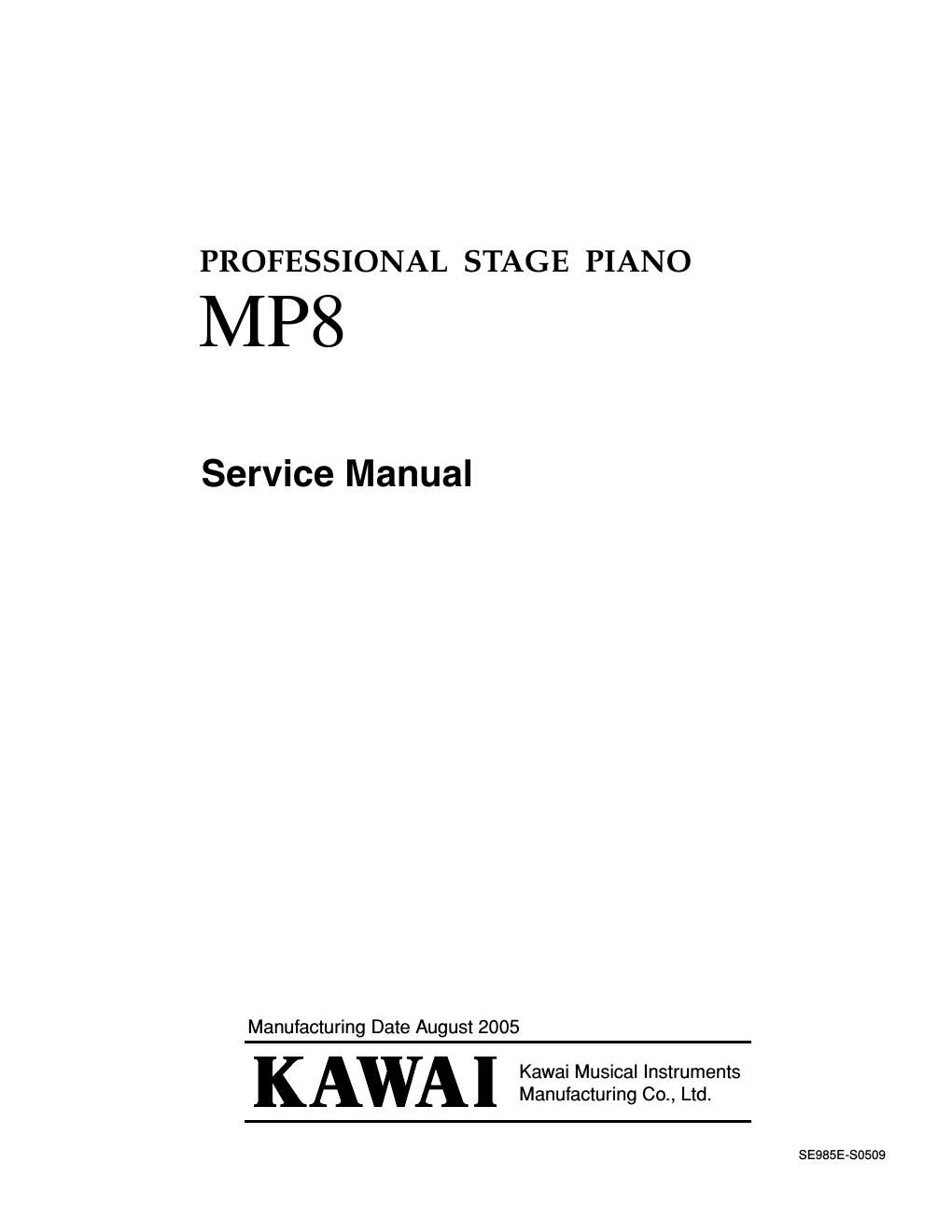 kawai mp 8 service manual