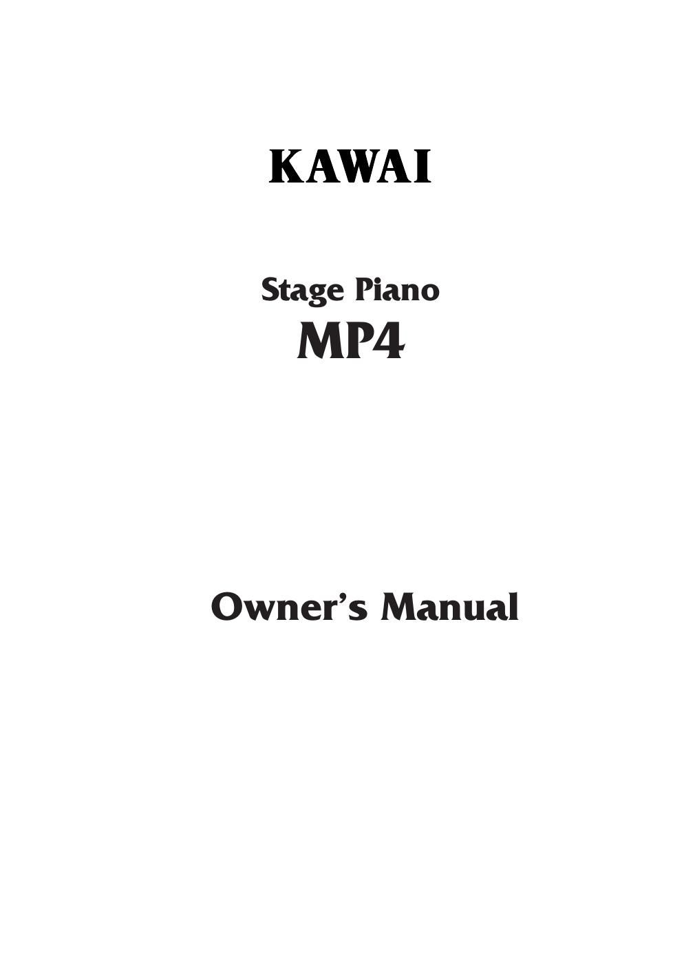 kawai mp4 owner manual