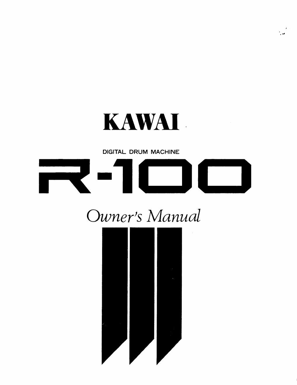 kawai r100 owner manual
