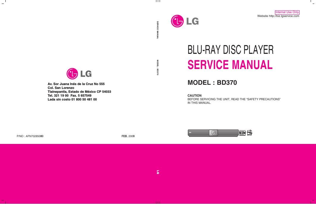 lg bd 370 service manual
