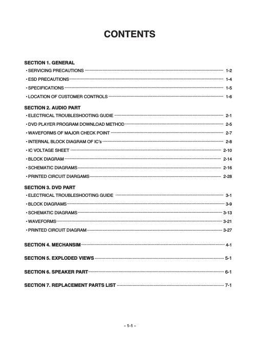 lg da 3620 service manual