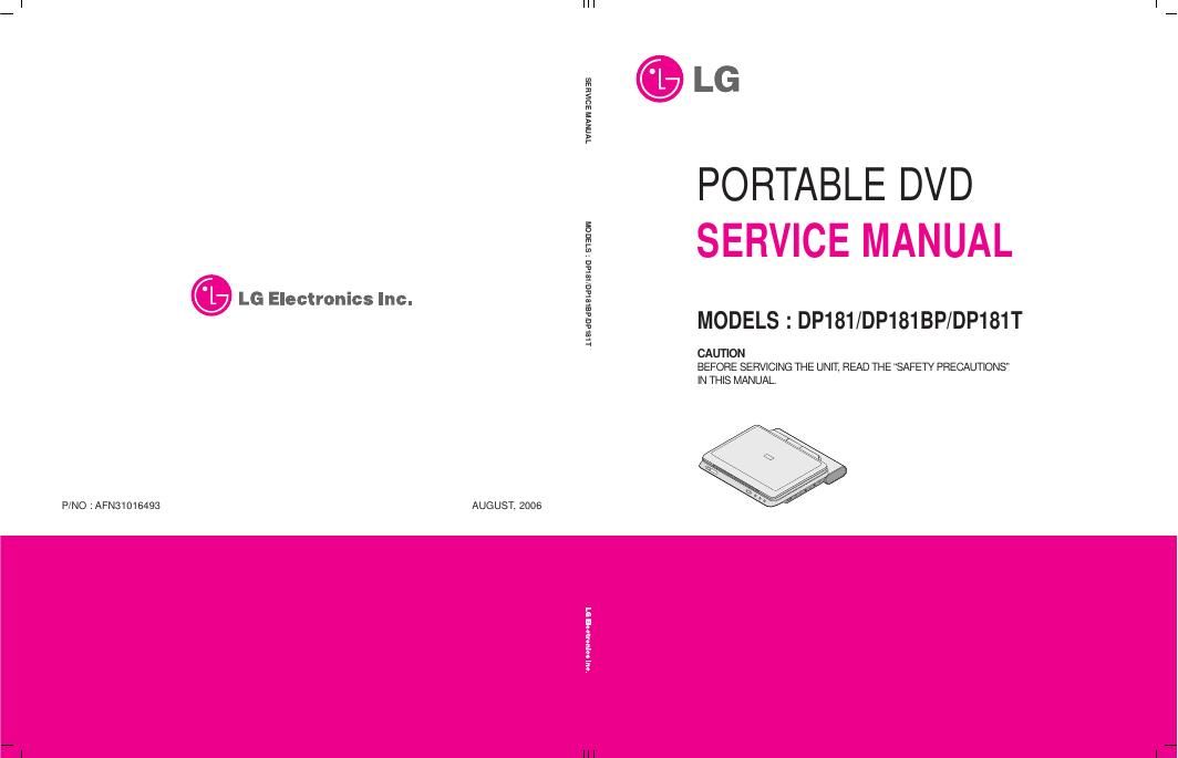 lg dp 181 service manual