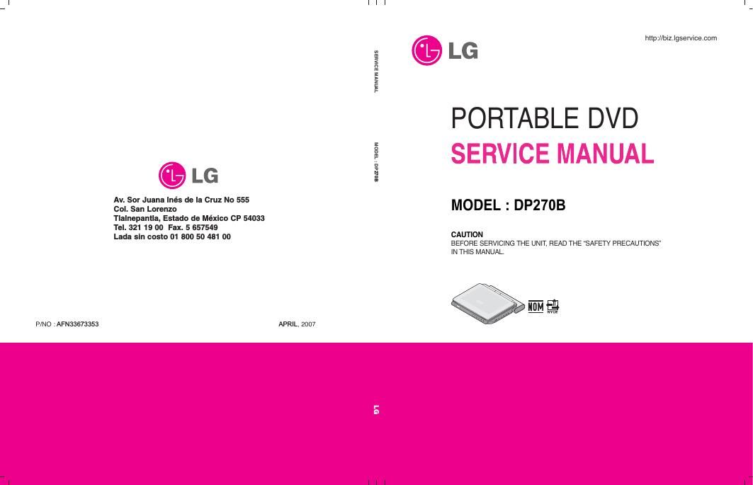 lg dp 270 b service manual