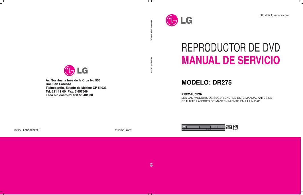 lg dr 275 service manual