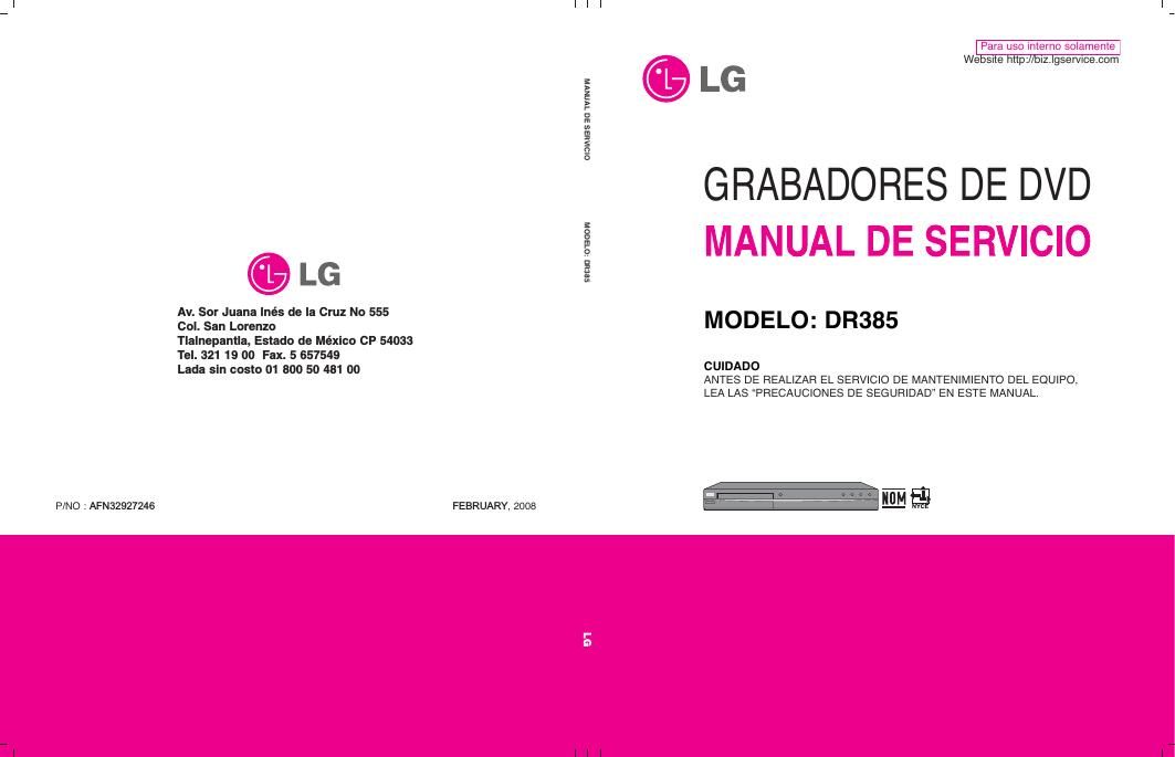 lg dr 385 service manual