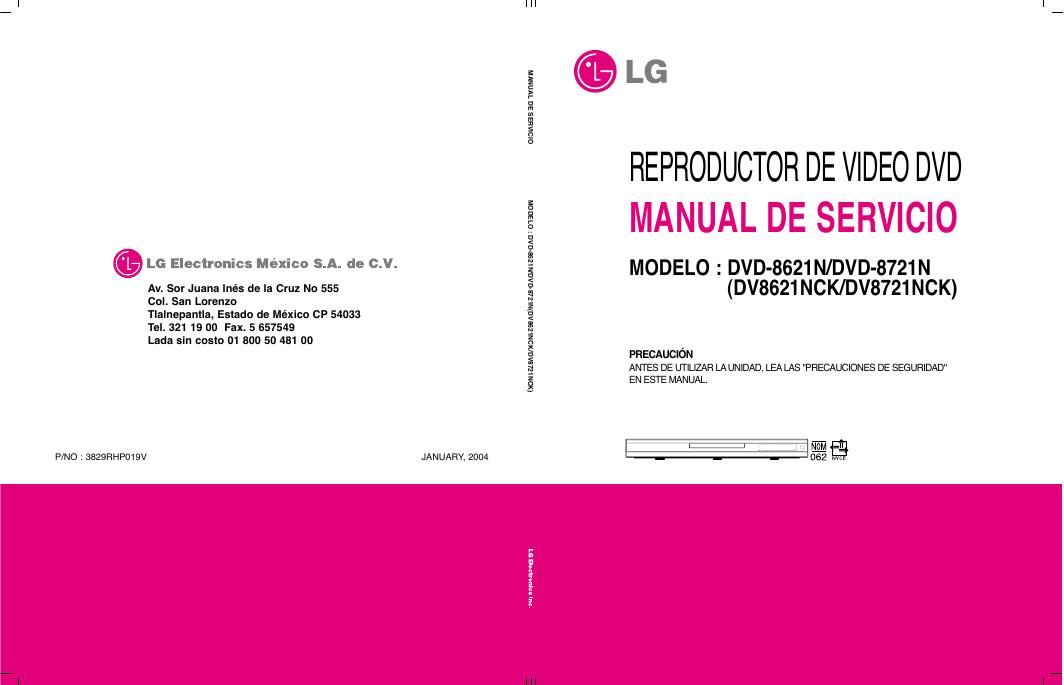 lg dvd 8621 n service manual