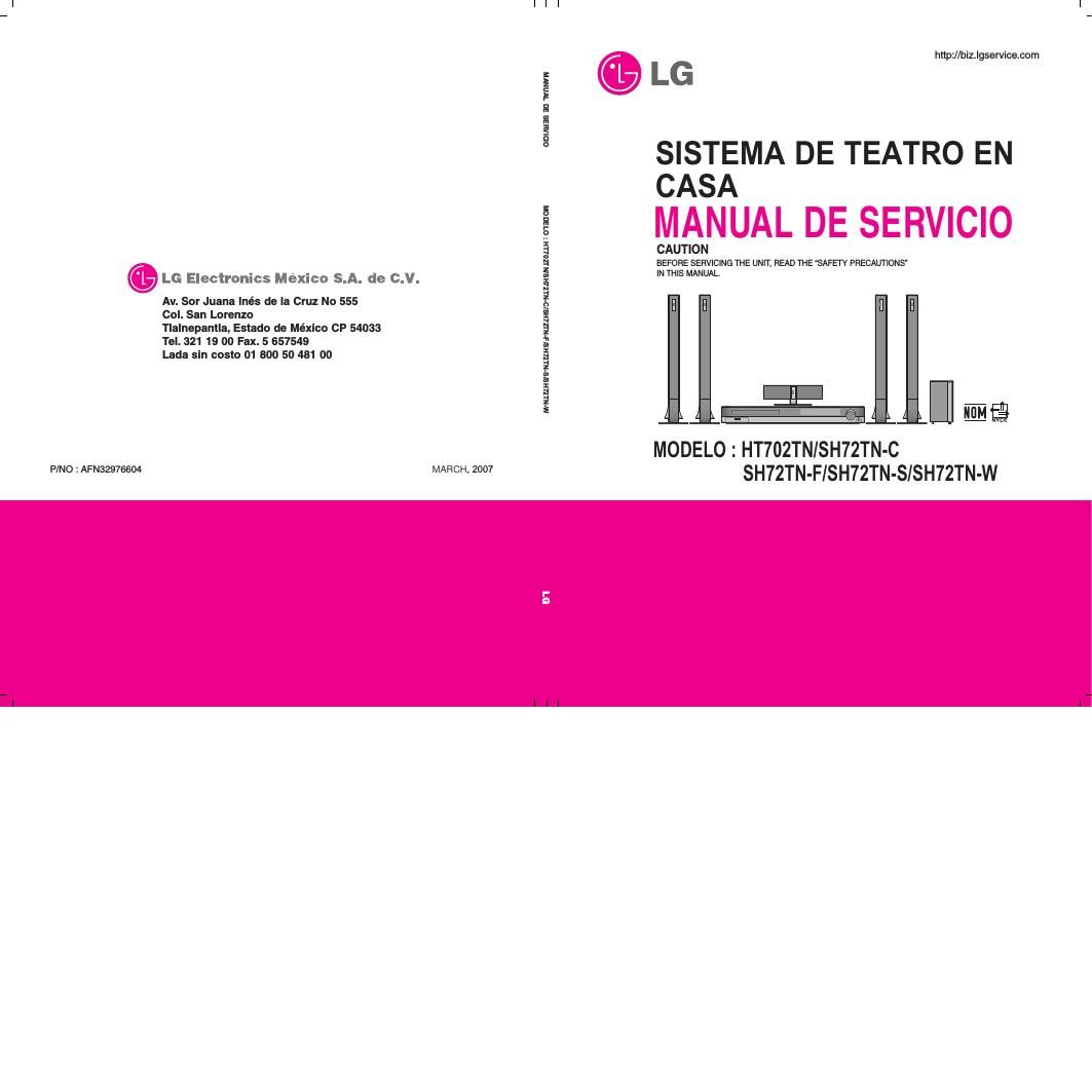 lg ht 702 tn service manual