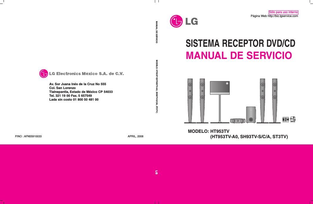 lg ht 953 tv service manual