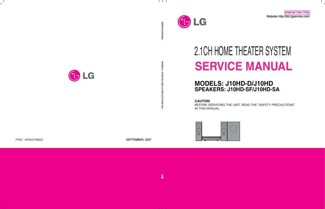 lg j 10 hd service manual