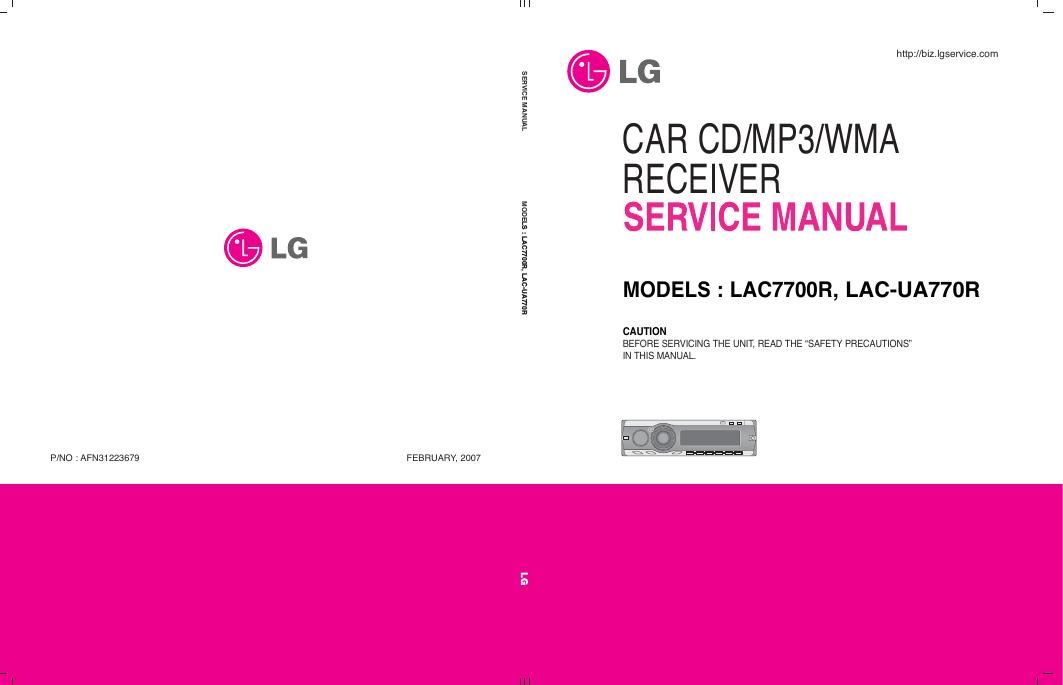 lg lac 7700 r service manual