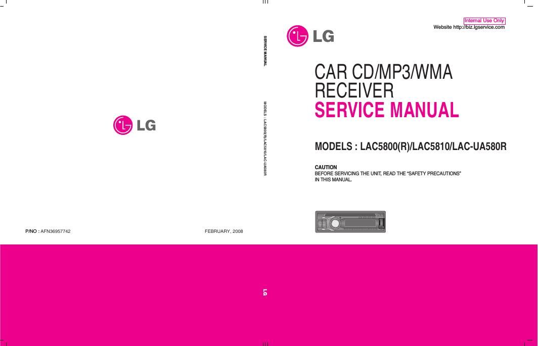lg lacua 580 r service manual