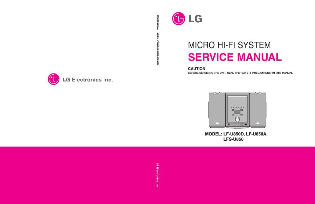 lg lfsu 850 service manual