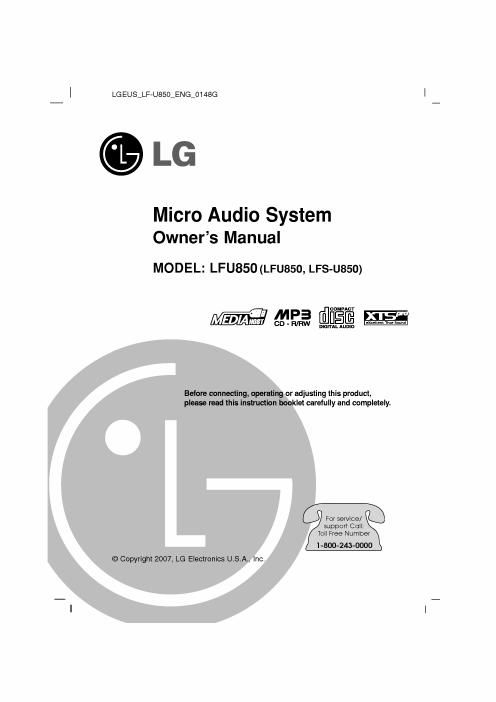 lg lfu 850 owners manual