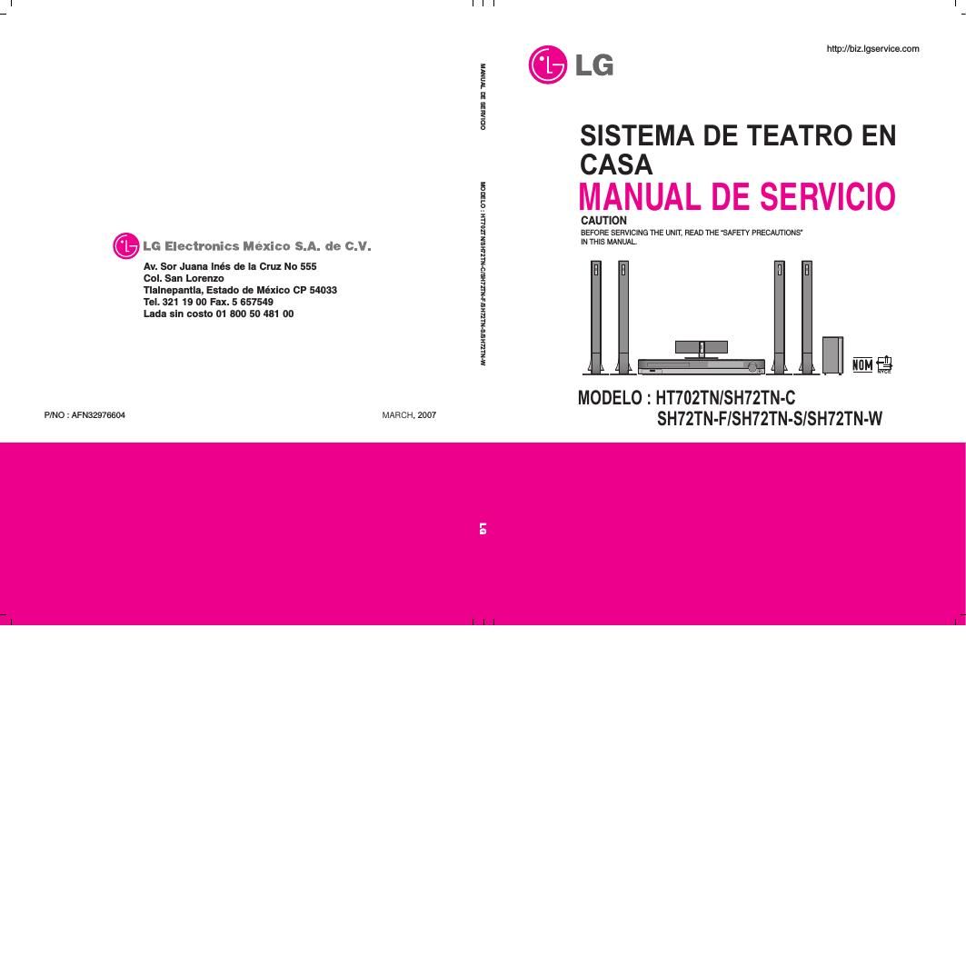 lg sh 72 tnc service manual