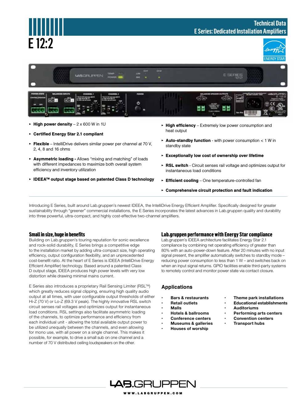 labgruppen e 12 2 datablad e n