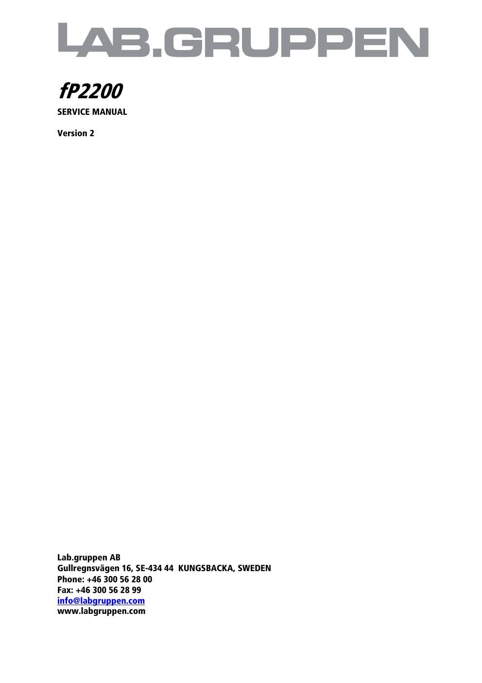 labgruppen fp 2200 service manual