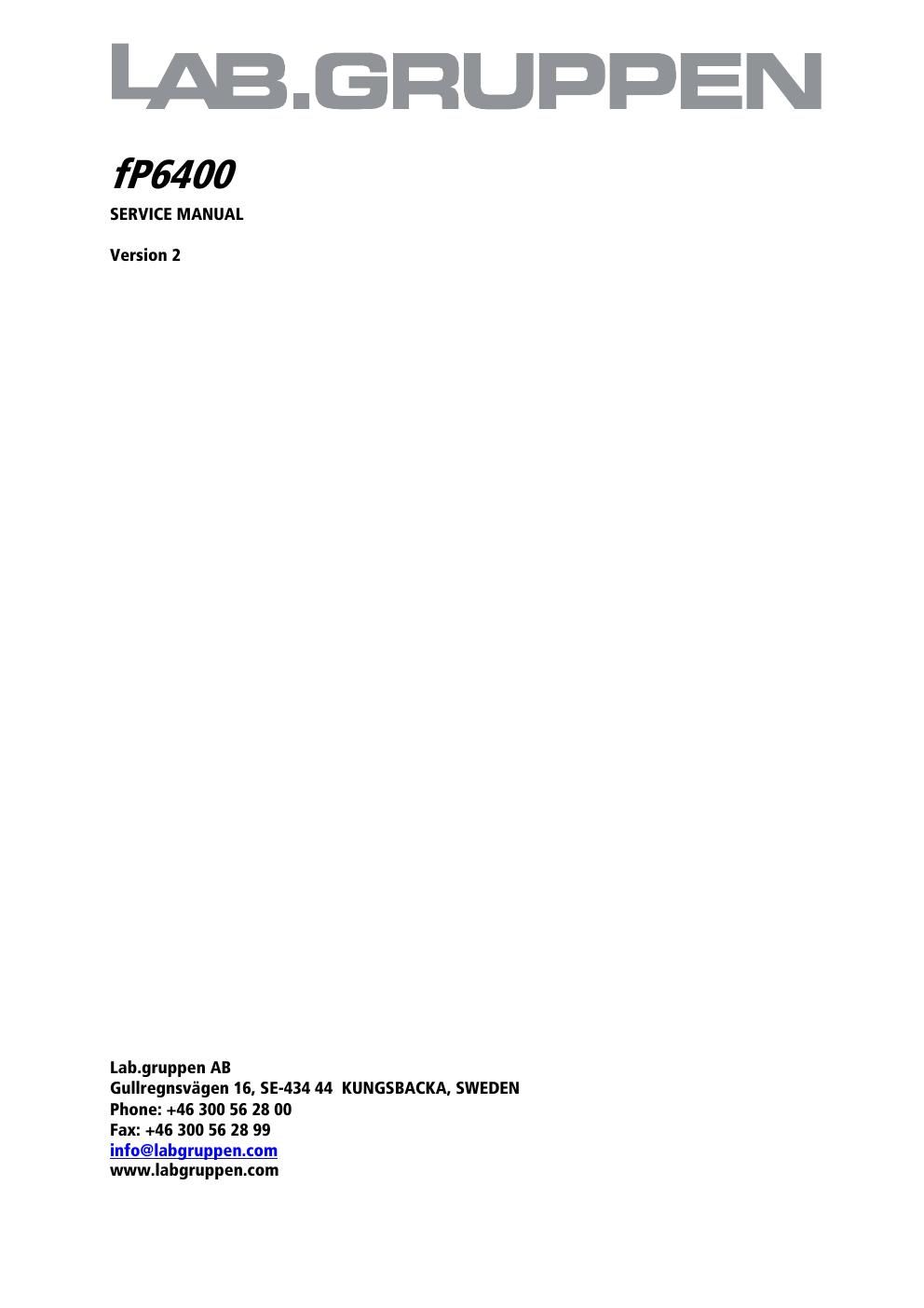 labgruppen fp 6400 service manual