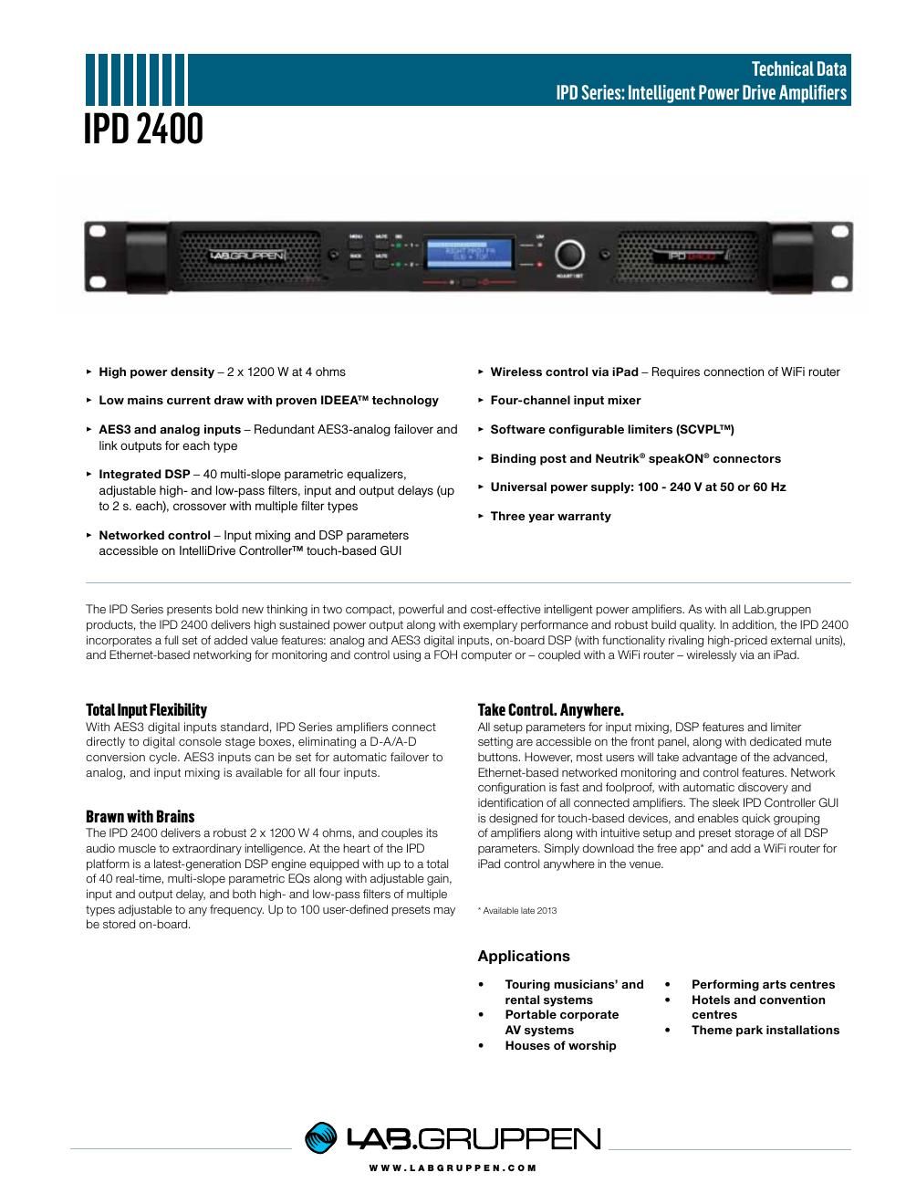 labgruppen ip d2400 datablad en