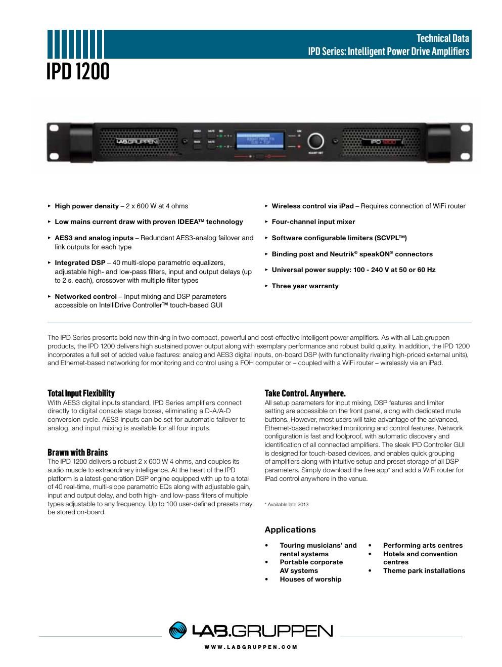 labgruppen ipd 1200 datablad en