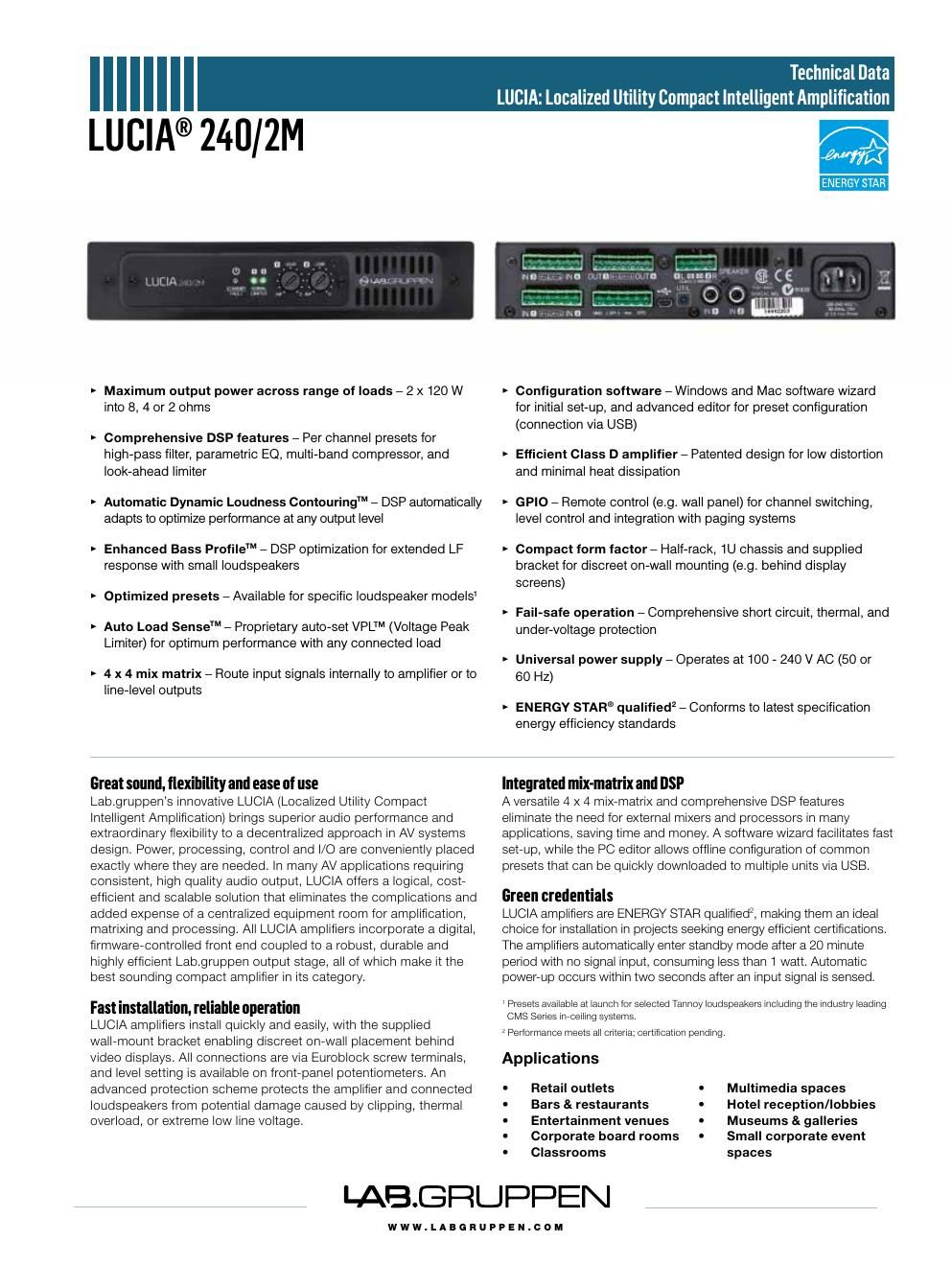 labgruppen lucia 240 2m datablad en