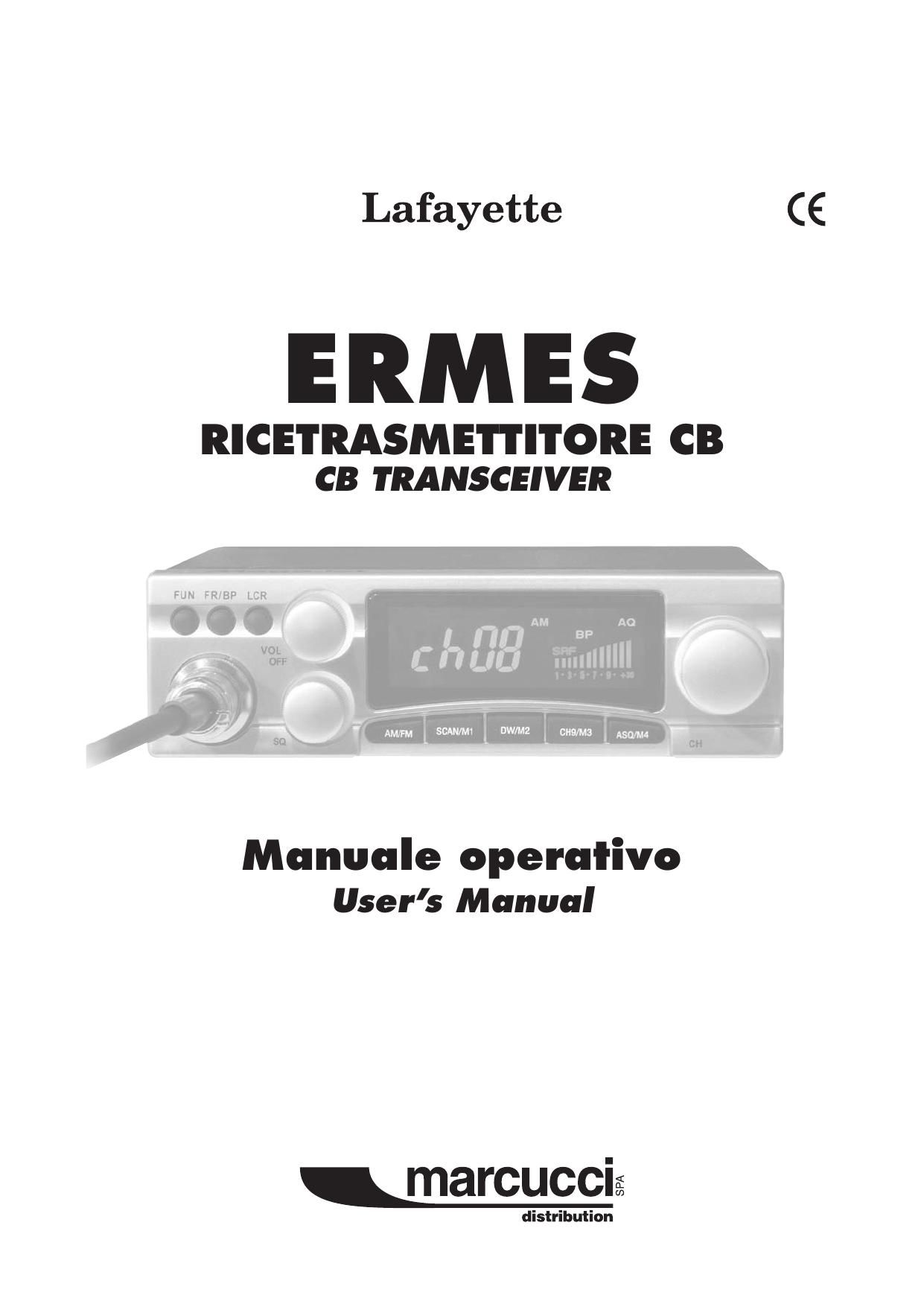 Lafayette Ermes Owners Manual
