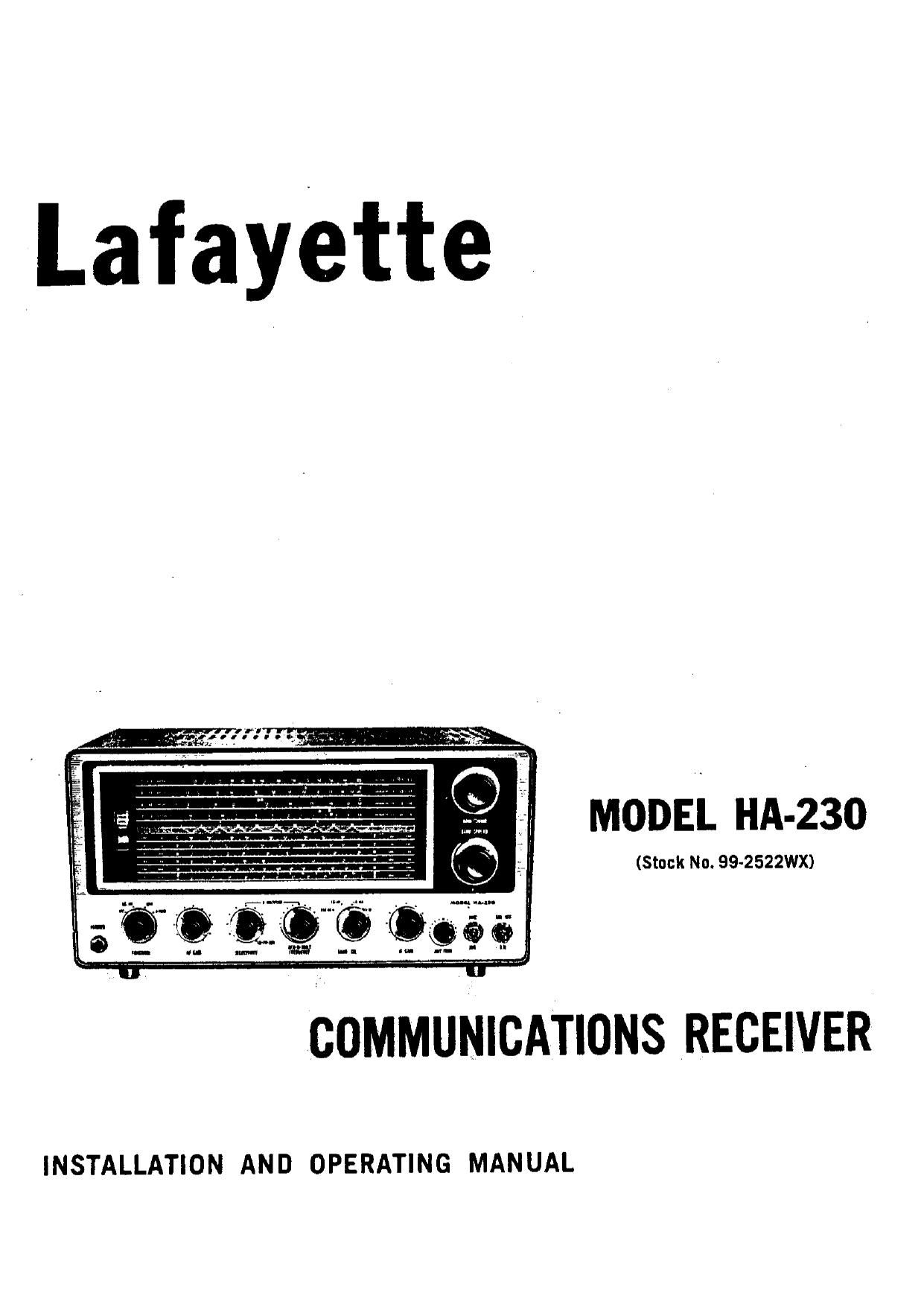 Lafayette HA 230 Owners Manual