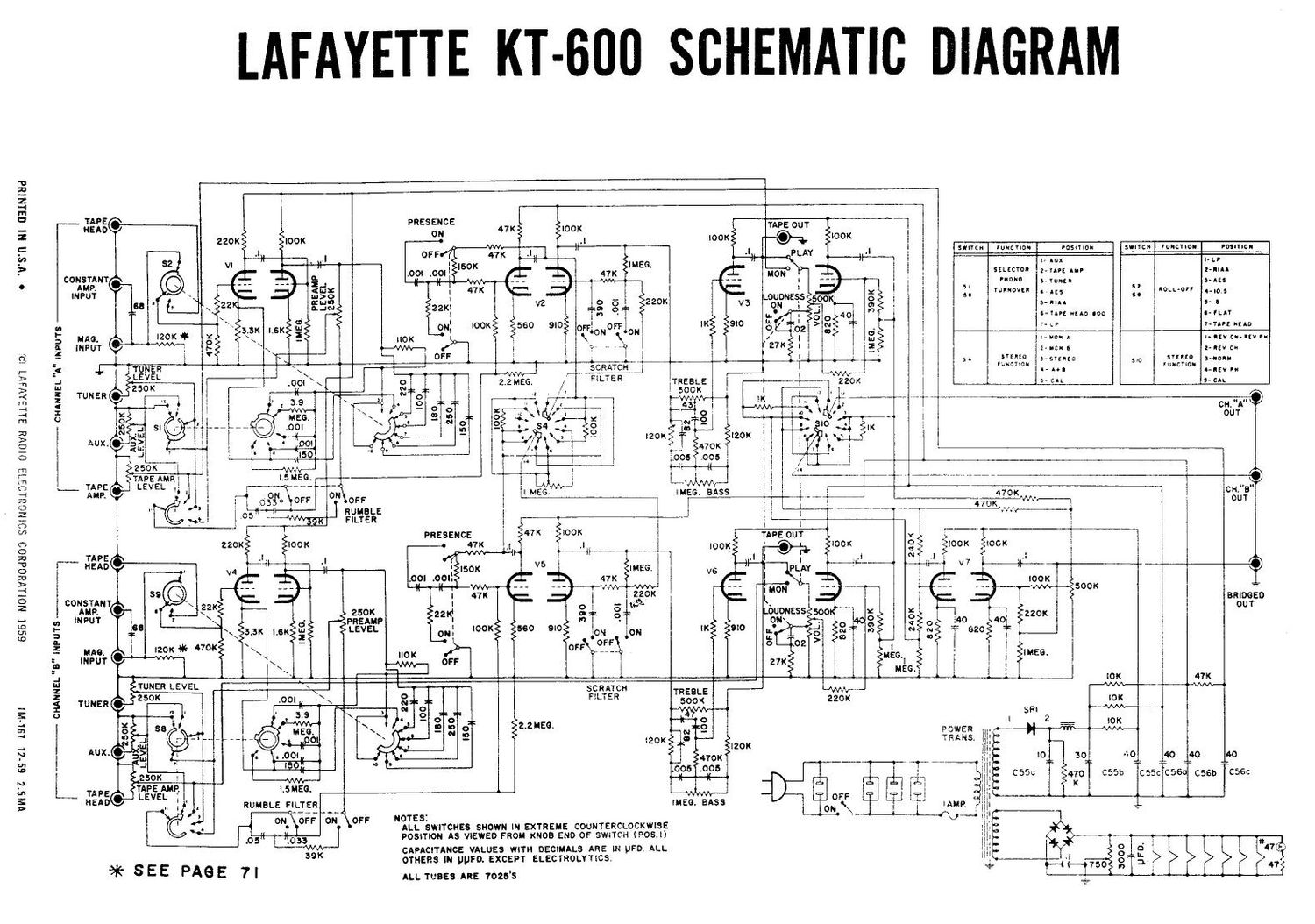 Lafayette KT 600 Schematic