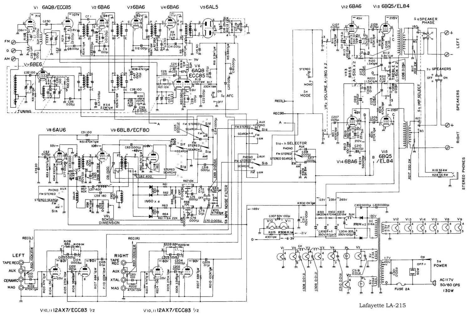 Lafayette LA 215 Schematic