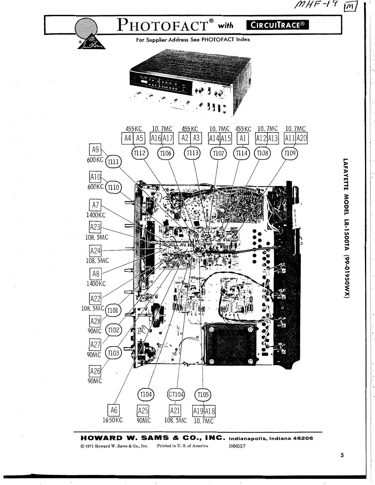 Lafayette LR 1500 TA Service Manual