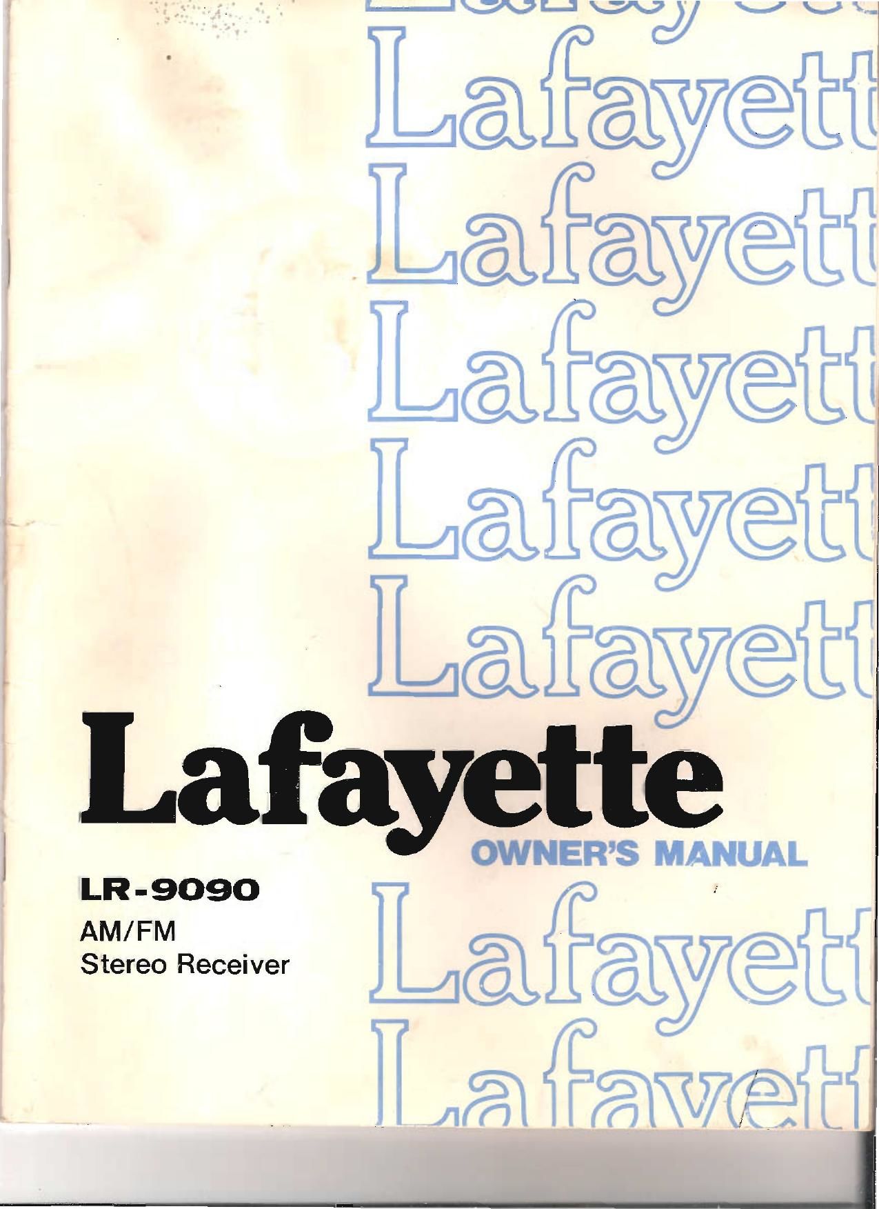 Lafayette LR 9090 Owners Manual
