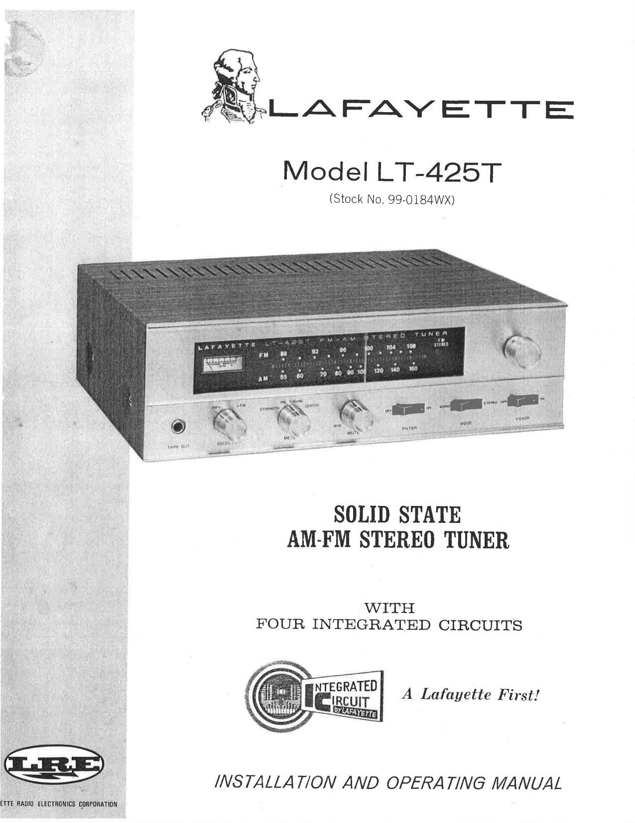 Lafayette LT 425T Owners Manual