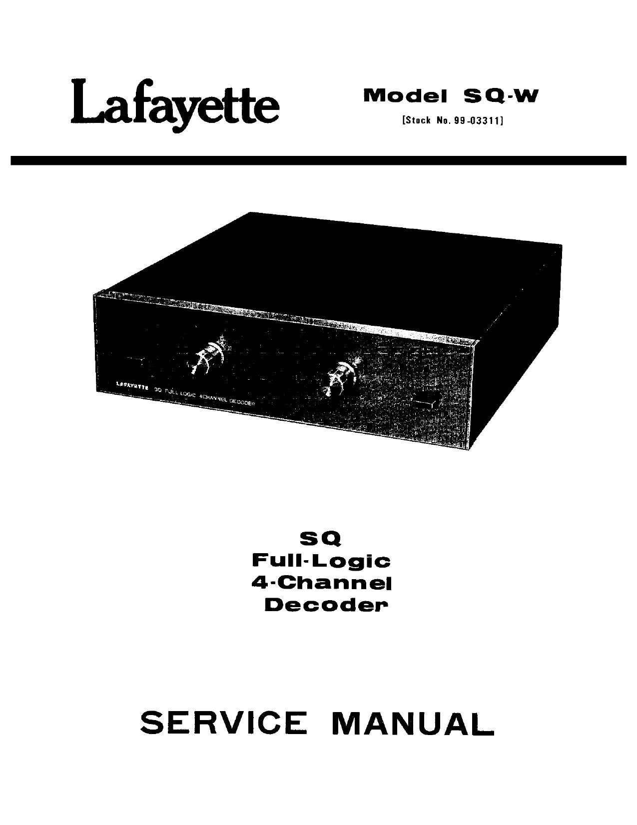 Lafayette SQ W Service Manual