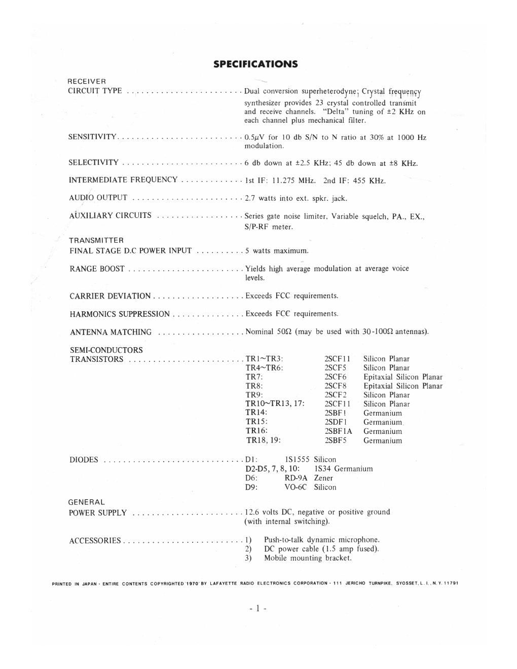 lafayette hb 525 e owners manual