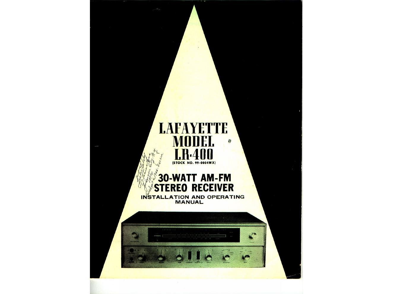 lafayette lr 4000 owners manual