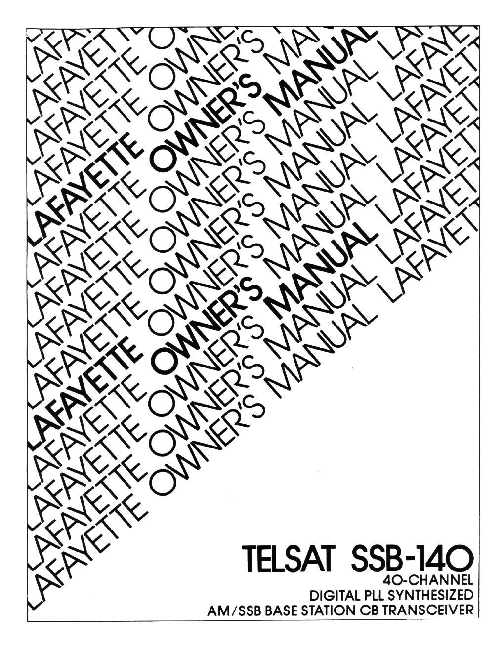 lafayette ssb 140 owners manual