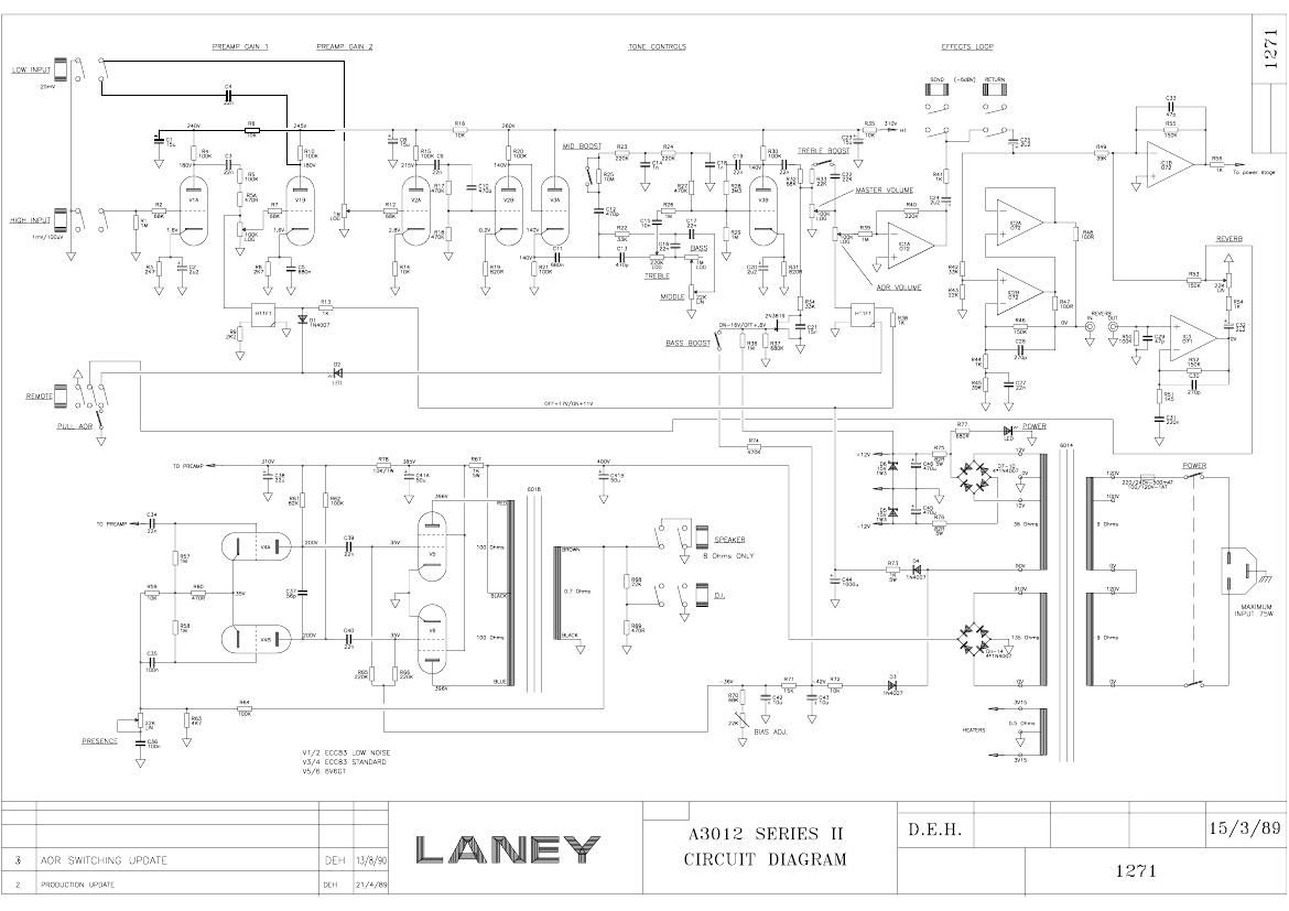 laney A3012 Series II AOR 30 Schematic