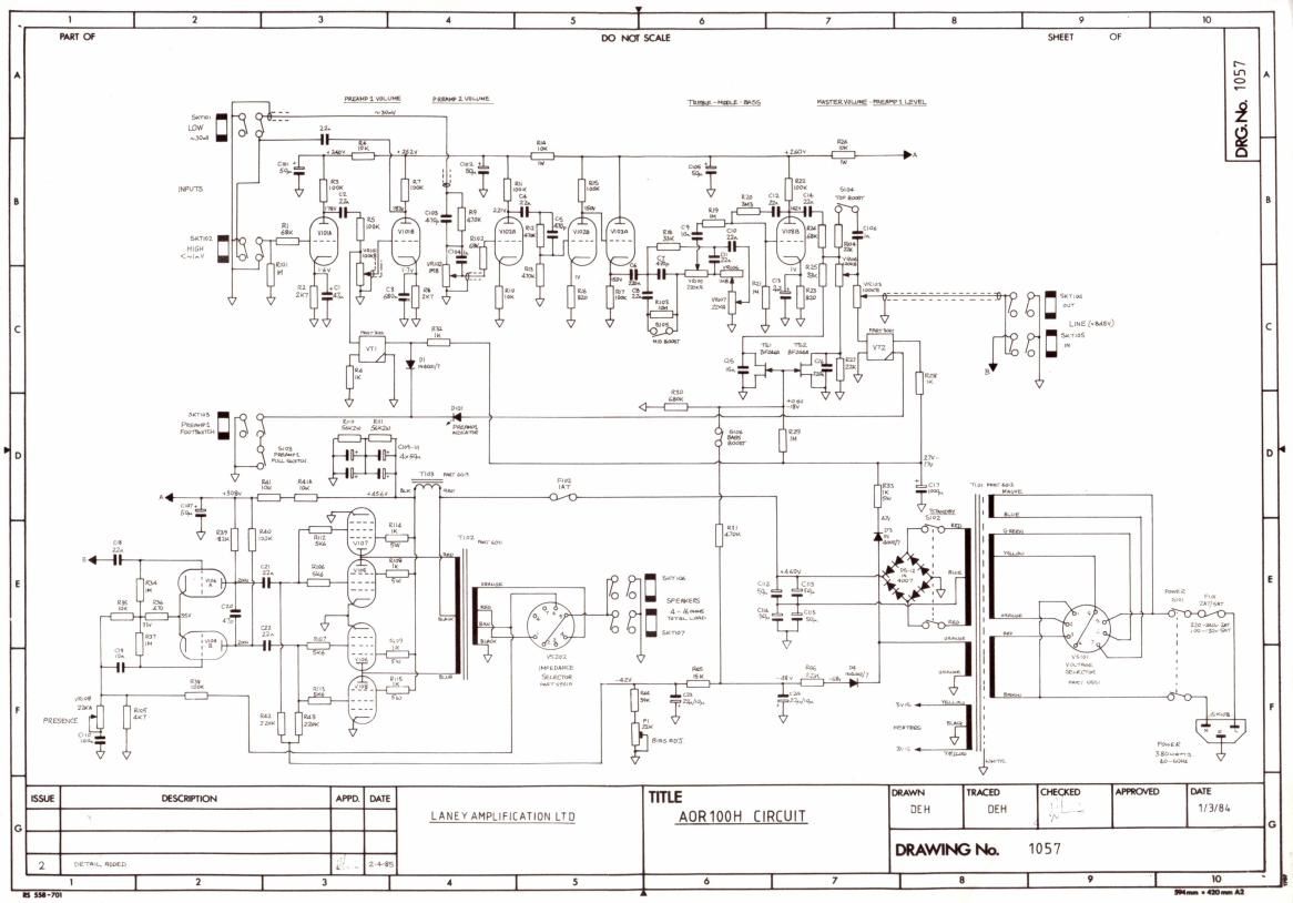 laney AOR 100H Schematic