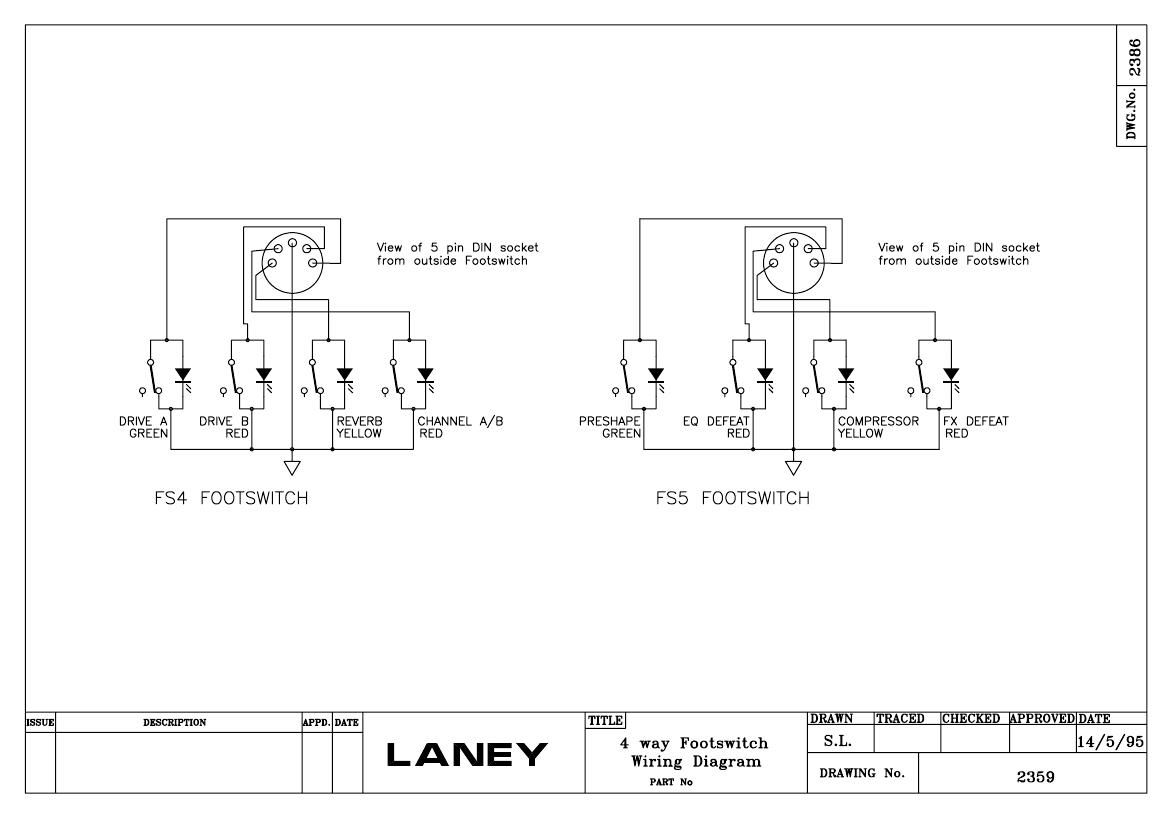 laney FS4 FS5 Foot Switch Schematic