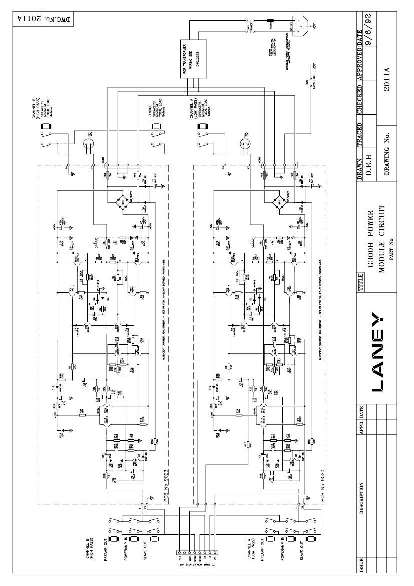 laney G300H Power Module Schematics
